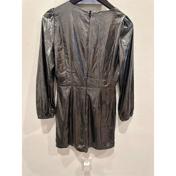 French‎ Connection Drapped Metallic Mini Dress Sz 6 - Picture 4 of 5